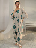 Libas Off White Floral Printed Cotton Co-Ord Set CO87