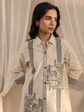 Libas Off White Humanoid Printed Cotton Shirt
