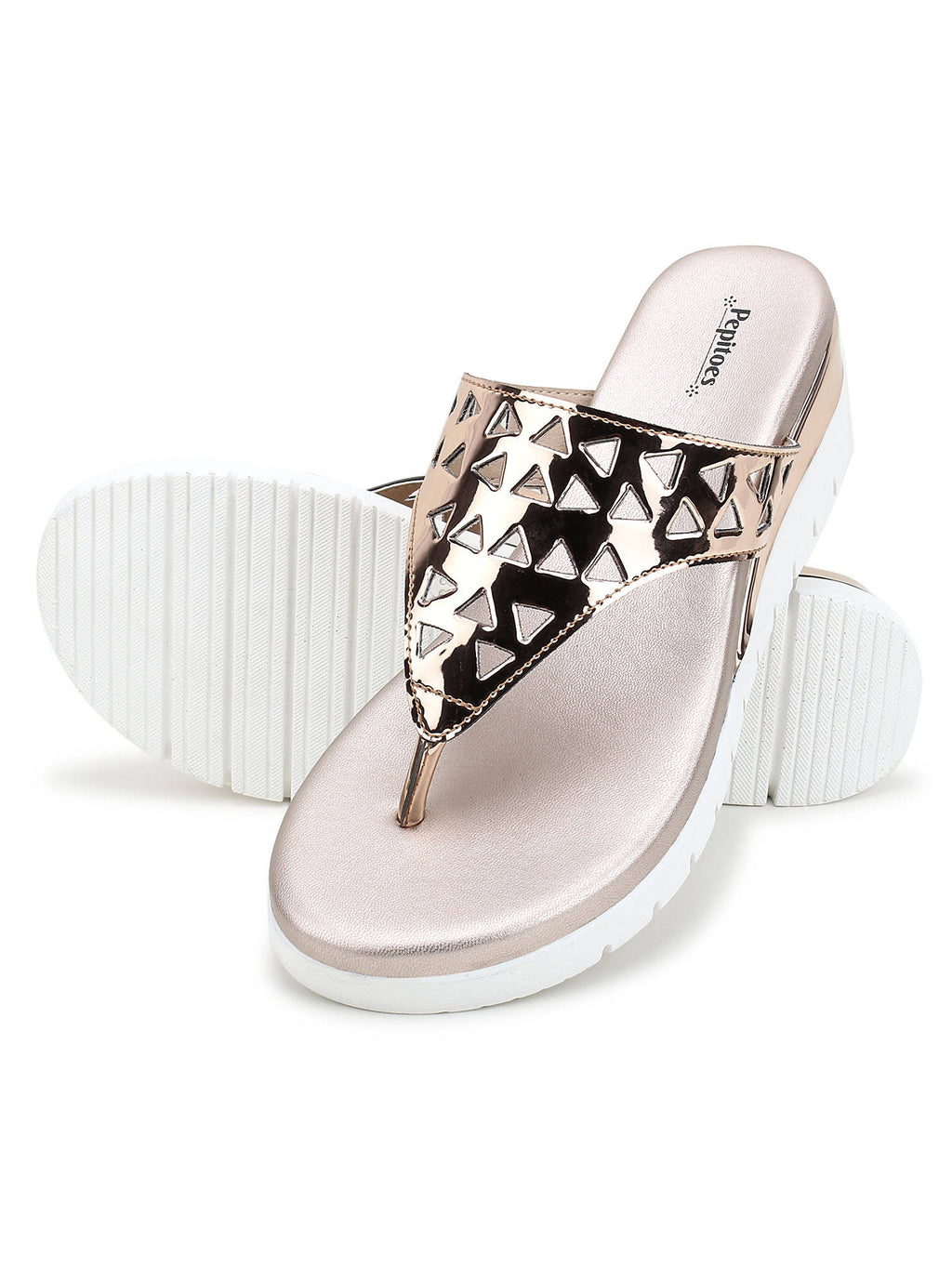 Patterned Rose Gold Wedges | H78 - view 5