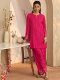 Libas Pink Embroidered Silk Blend Co-Ord Sets CO87