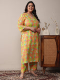 Plus Size Green Printed Rayon Co-Ord Sets CO87