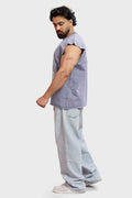 Restricted Washed Capsleeve Tank Light Grey