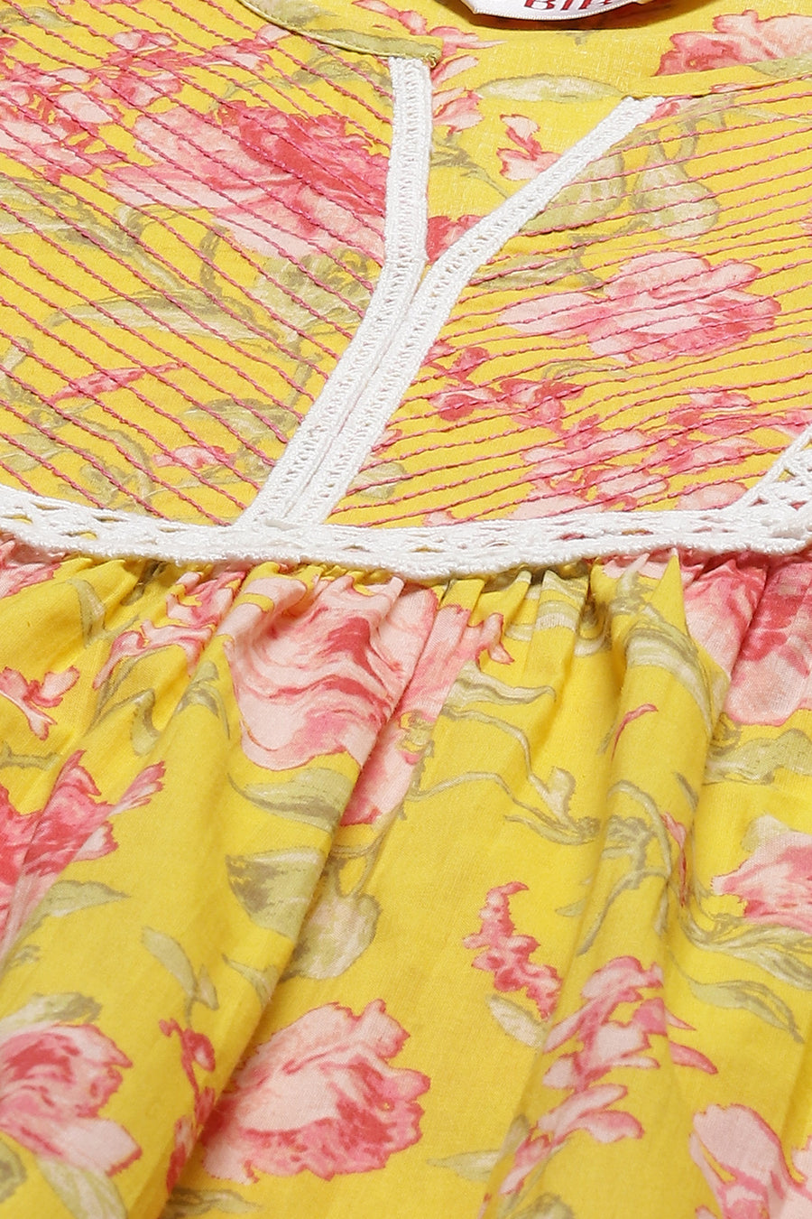 Yellow Cotton Printed Kurti K60