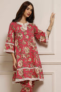 Pink Cotton Floral Straight Co-ord Set K60