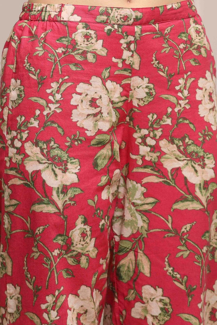 Pink Cotton Floral Straight Co-ord Set K60