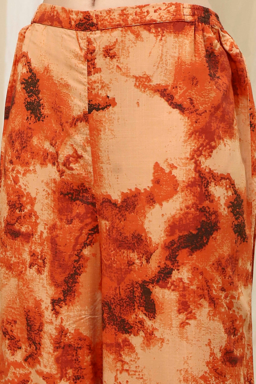 Orange Printed Straight Co-ord Set CO87