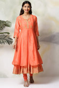 Coral Art Silk Anarkali Kurta Churidar Set A34