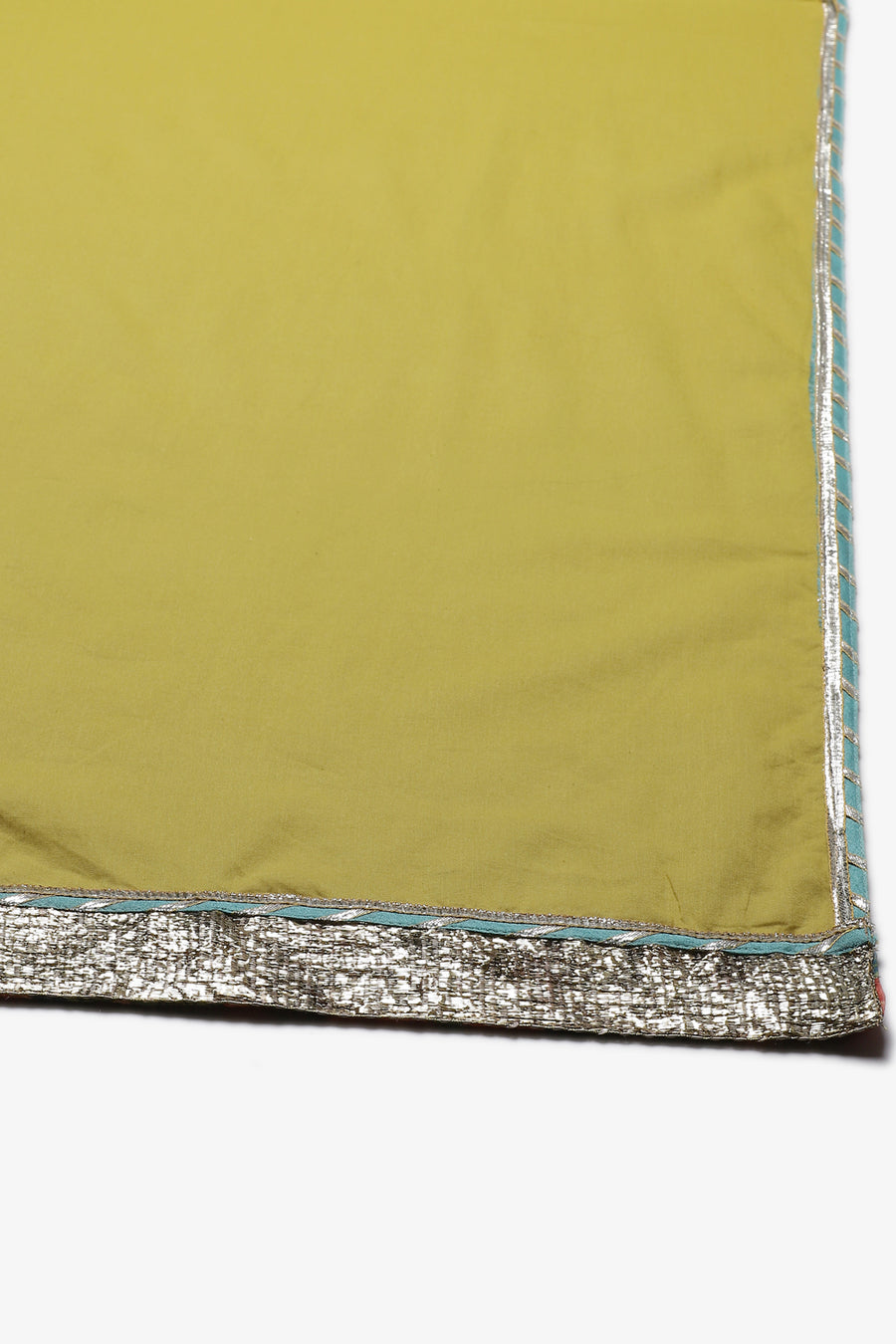 Lime Green Cotton Anarkali Kurta Palazzo Suit Set A34