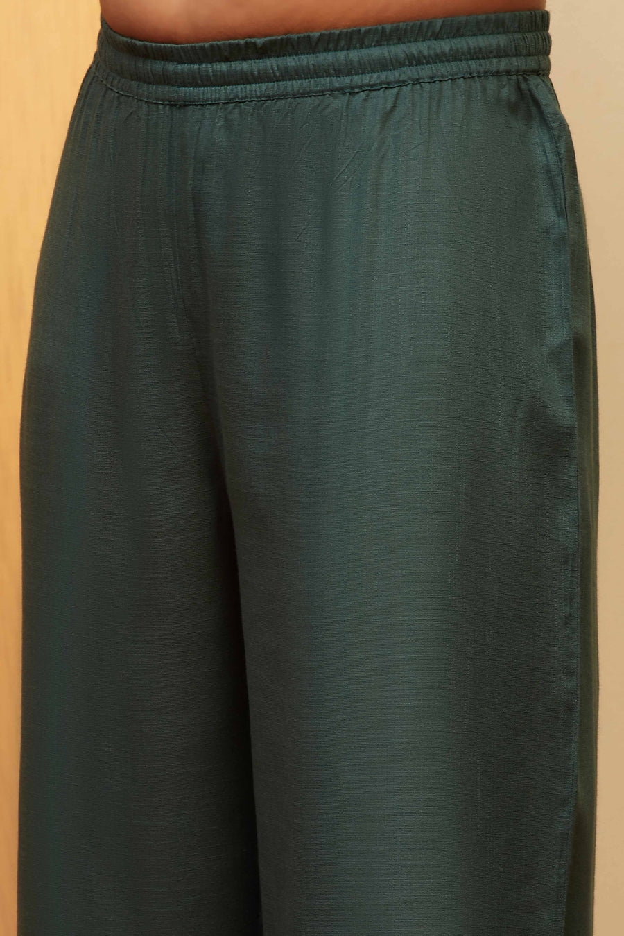 Teal Green Viscose Blend Printed Straight Kurta Set KS60