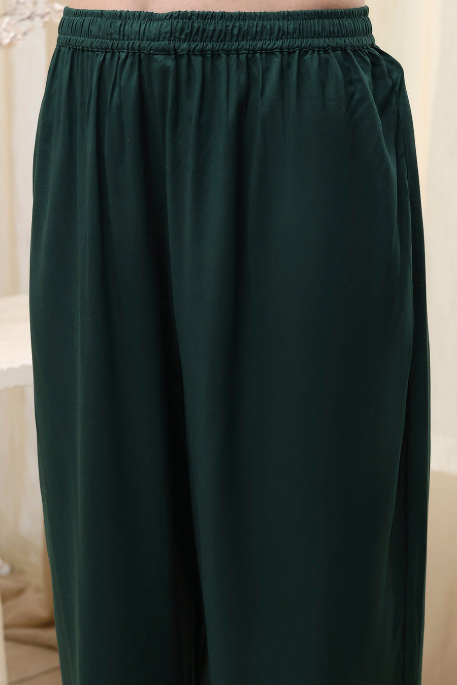Dark Green Shantoon Printed Anarkali Suit Set A34