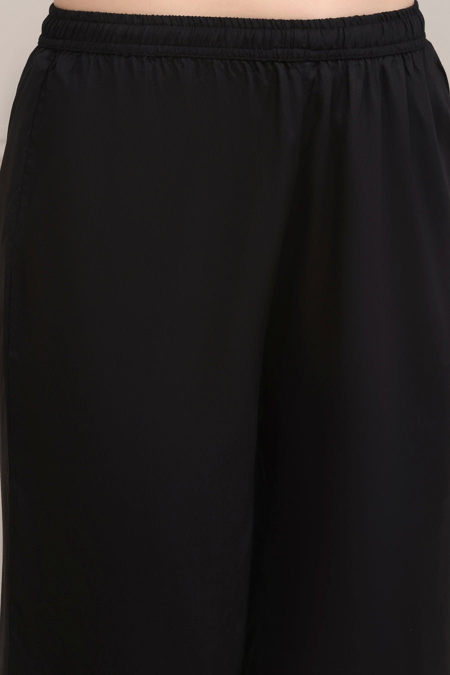 Black Modal Printed Straight Suit Set KS60