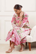 Pink and White Cotton Printed Straight Kurta Set KS60