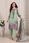 Purple Rayon Printed Straight Kurta Set KS60