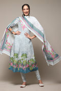 Powder Blue Cotton Anarkali Suit Set A34