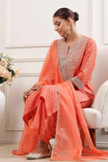 Coral Yarn-Dyed Straight Suit Set KS60