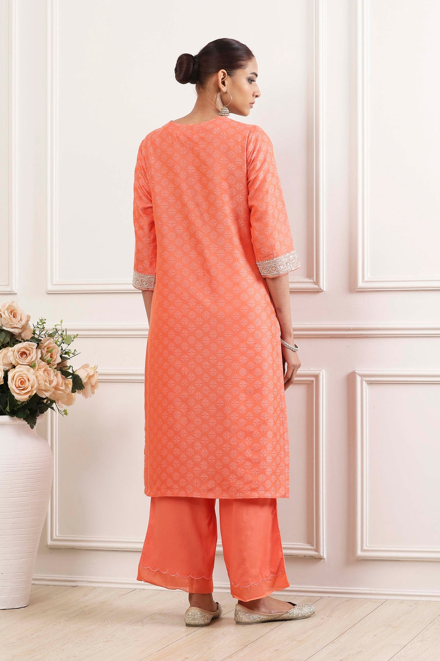 Coral Yarn-Dyed Straight Suit Set KS60