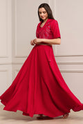 Fuchsia Viscose Rayon Printed Kalidar Lehenga Set KS60