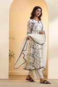 Off-White Cotton Silk Kalidar Kurta Set KS60