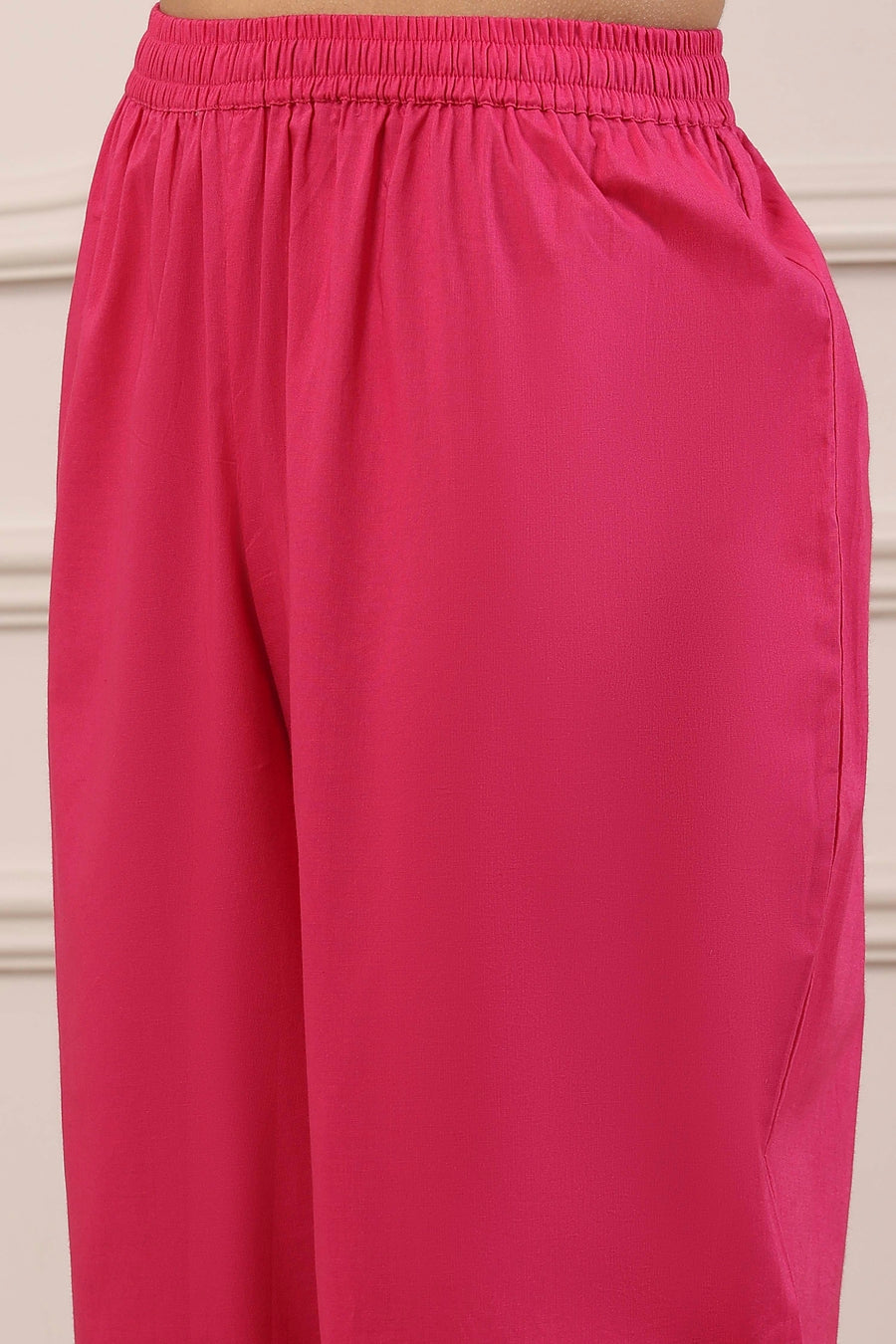 Pink Cotton Embellished Anarkali Suit Set A34