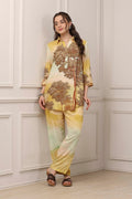 Green & Brown Floral Printed Co-ord Set CO87