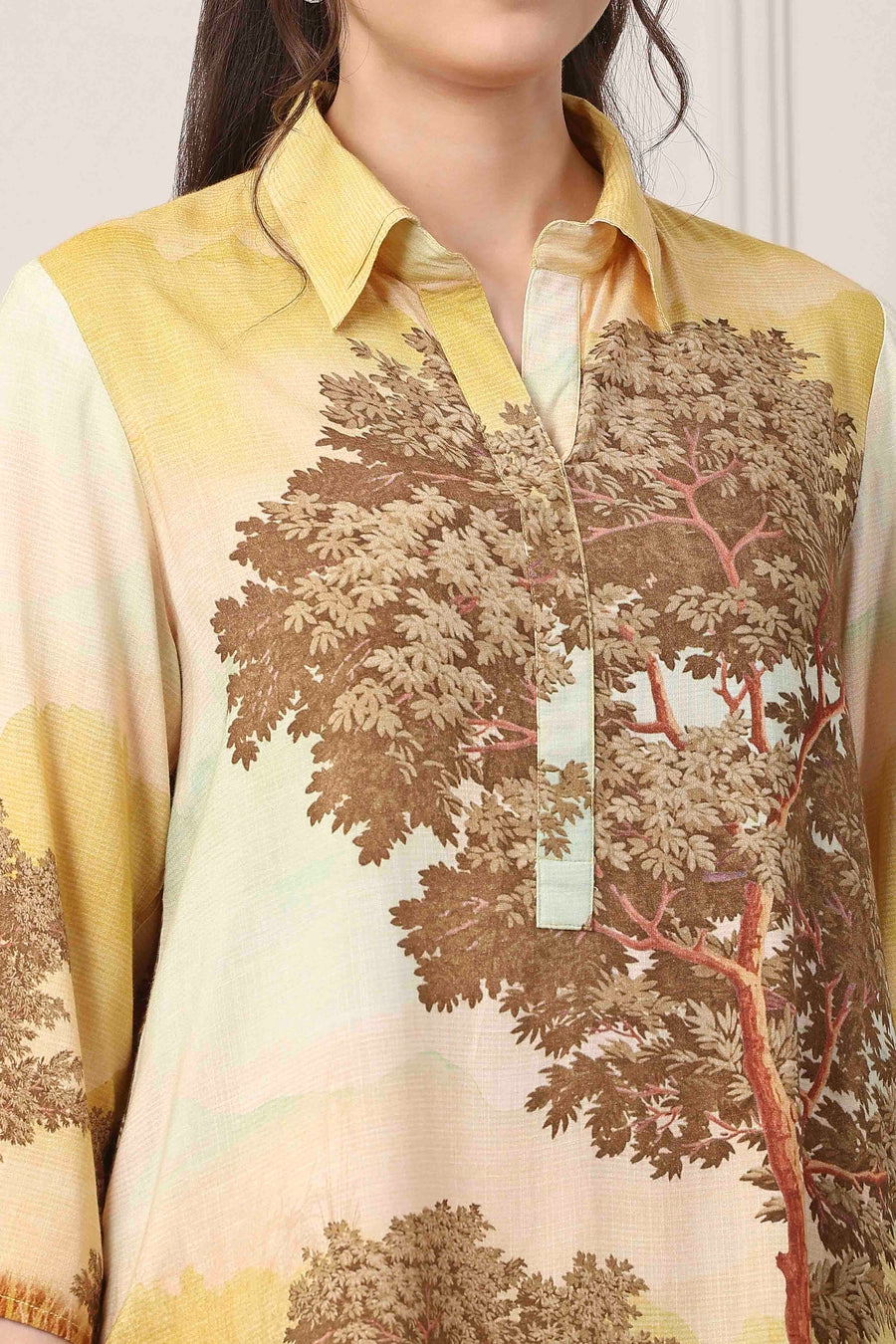 Green & Brown Floral Printed Co-ord Set CO87