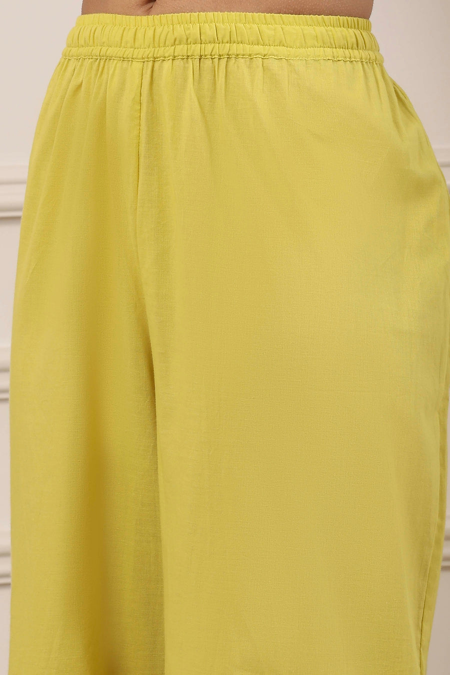 Yellow Cotton Thread Work Anarkali Suit Set A34