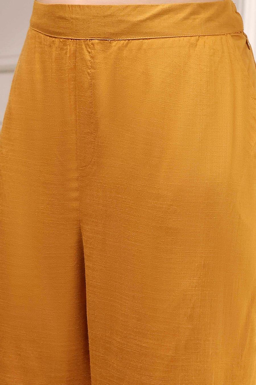 Mustard Yellow Solid A-Line Suit Set KS60