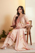 Beige Viscose Rayon Floral Printed Straight Kurta Set KS60
