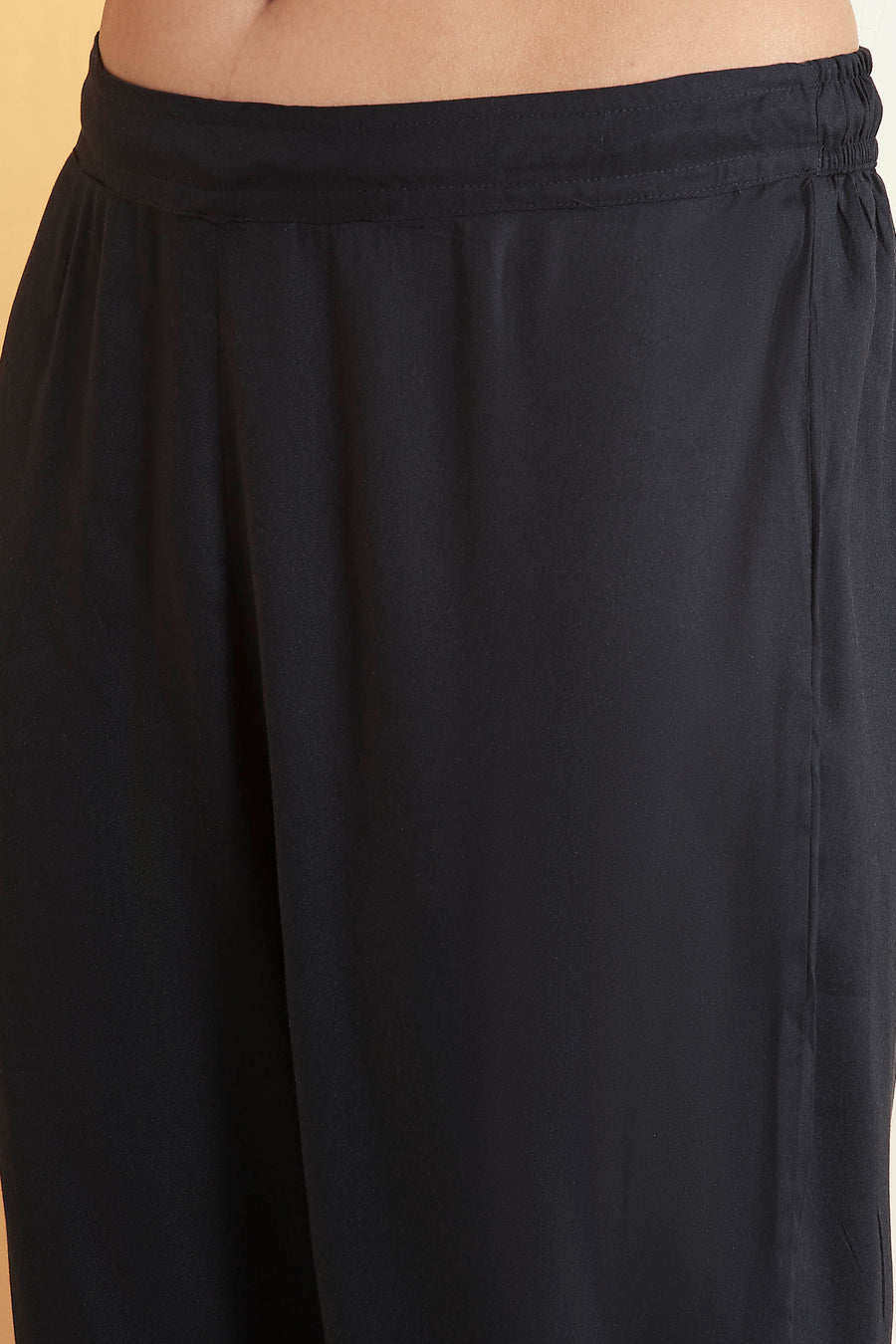 Black Viscose Rayon Printed Kalidar Kurta Set KS60