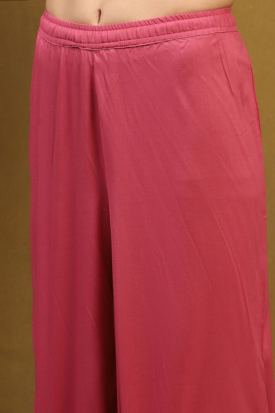 Old Rose-Toned Zari Cotton Embroidered Anarkali Suit Set A34