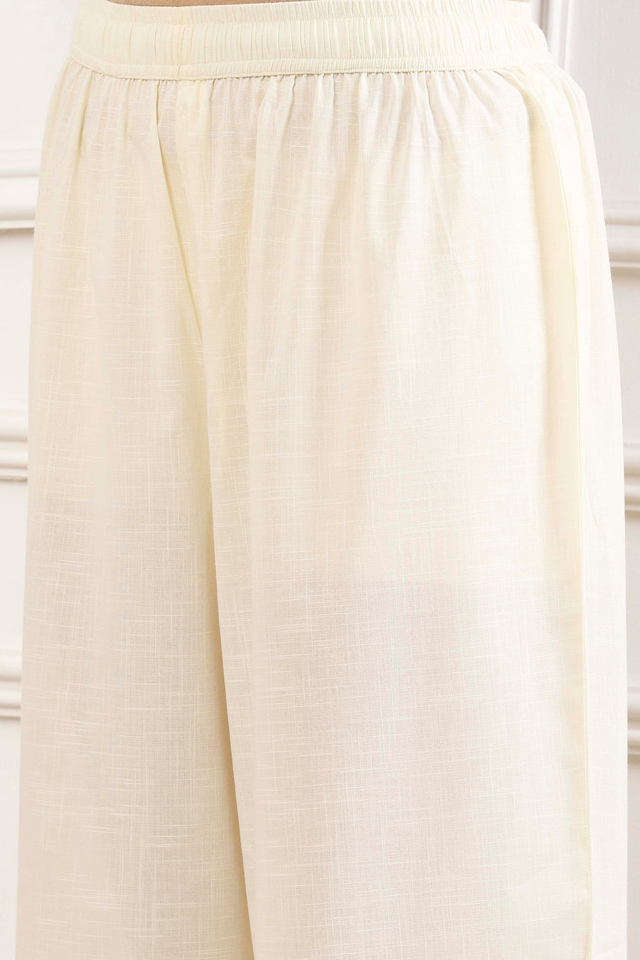Indigo and Off-White Cotton Angrakha Anarkali Suit Set A34