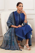 Indigo Cotton Solid Straight Suit Set KS60