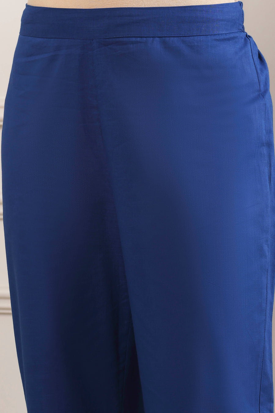 Indigo Cotton Solid Straight Suit Set KS60