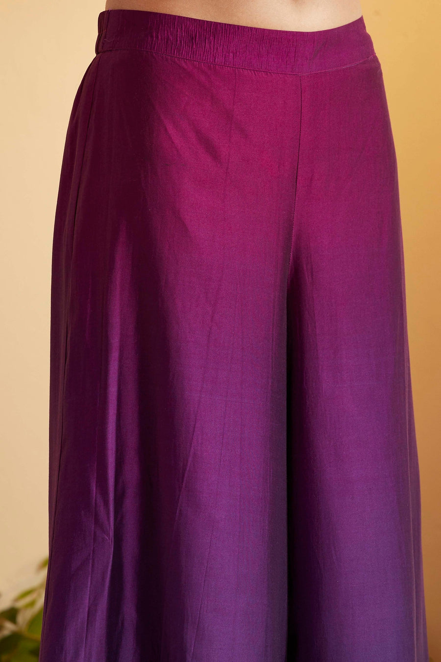 Purple Royal Silk Yoke Design Fusion Set KS60