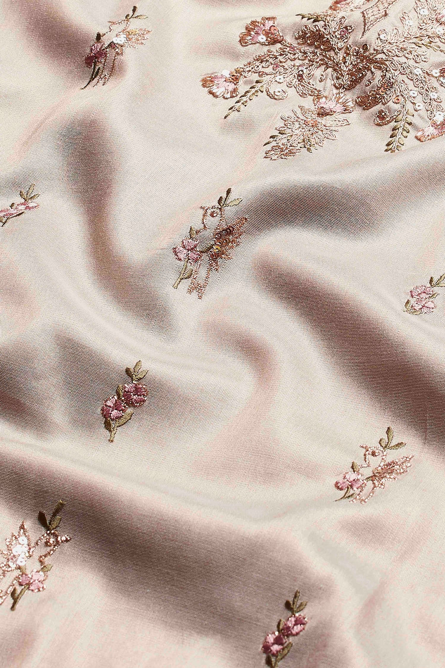 Off-White Cotton Embroidered Straight Kurta Set KS60