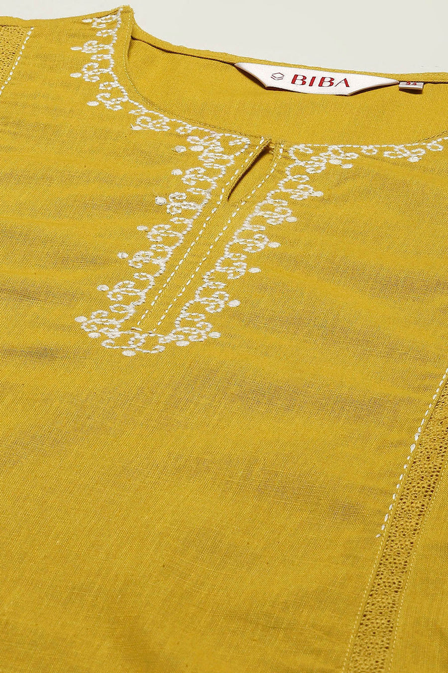 Lime Yellow Cotton Straight Kurta K60