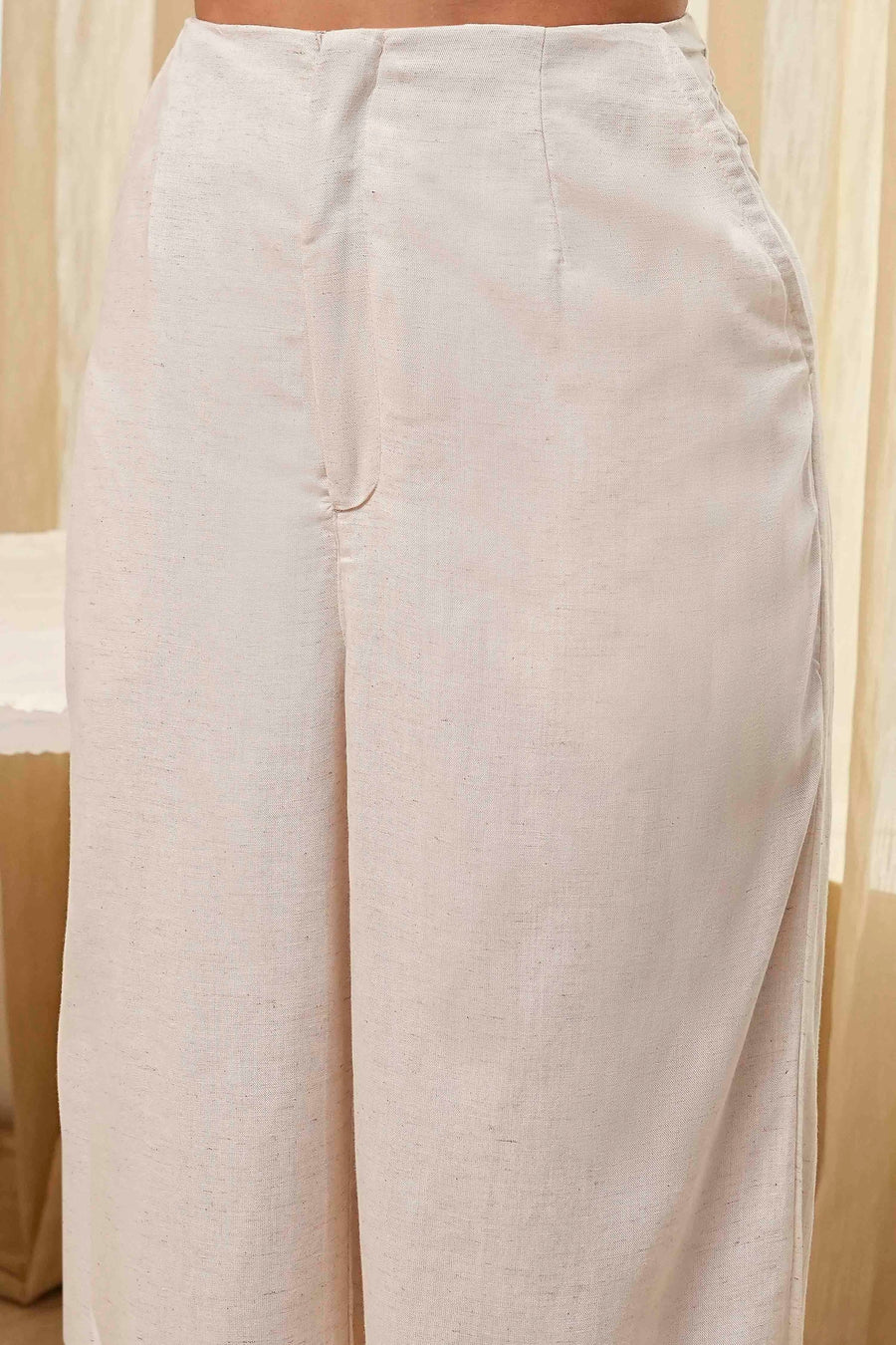 Off-White Embroidered Straight Co-ord Set CO87