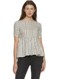 Women White Printed Regular Fit Peplum Top | pt51 - view 1