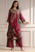 Berry Printed Straight Kurta Set CO87