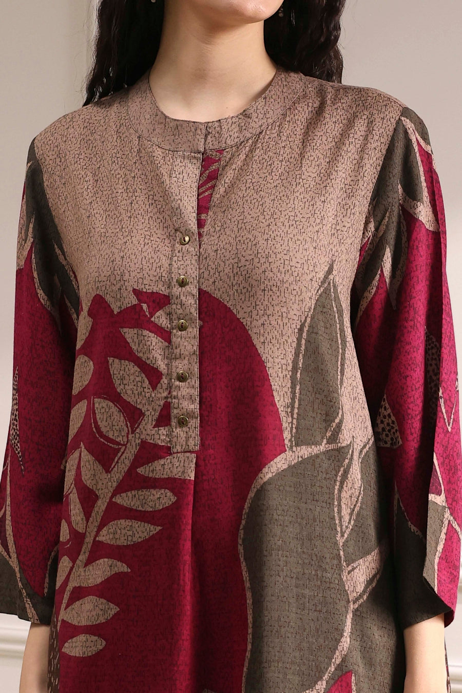 Berry Printed Straight Kurta Set CO87
