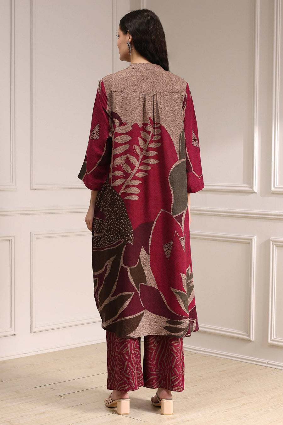 Berry Printed Straight Kurta Set CO87