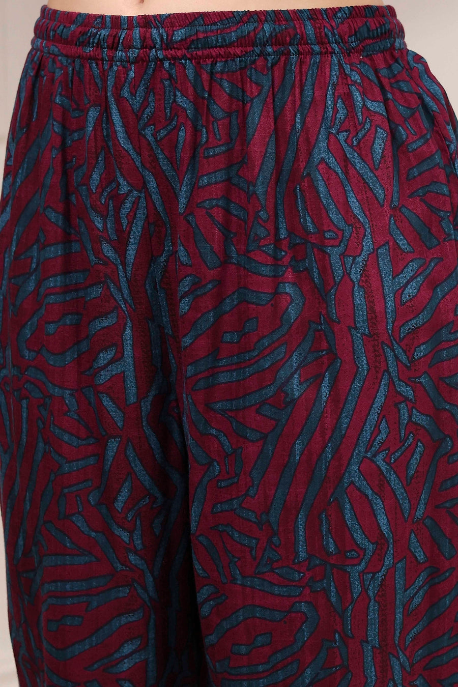 Teal Viscose Rayon Straight Printed Kurta Pants Set CO87