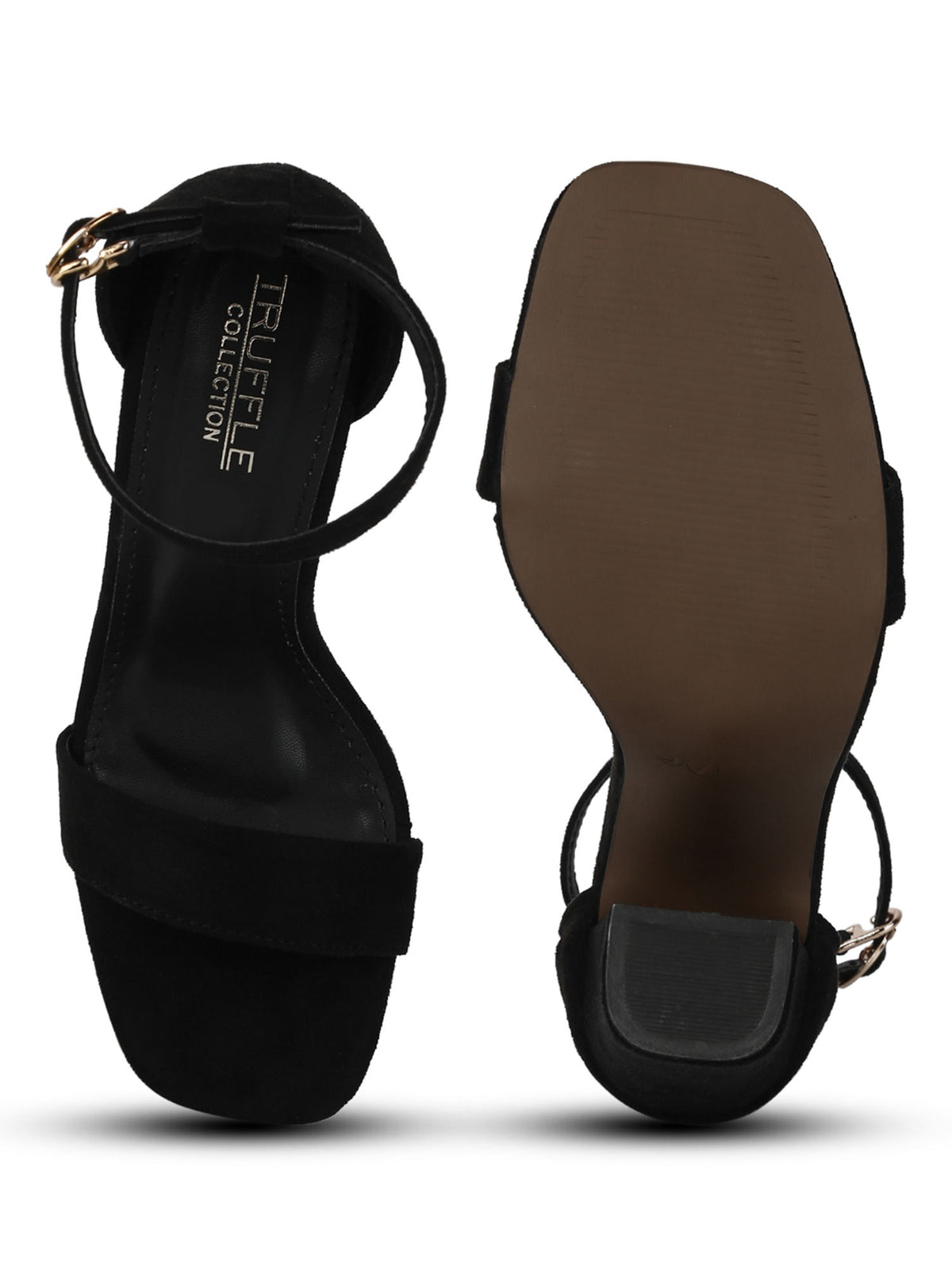 Black Solid Sandals | SD89 - view 4