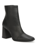 Black PU Side Zip Block Ankle Boots | BT61 - view 1