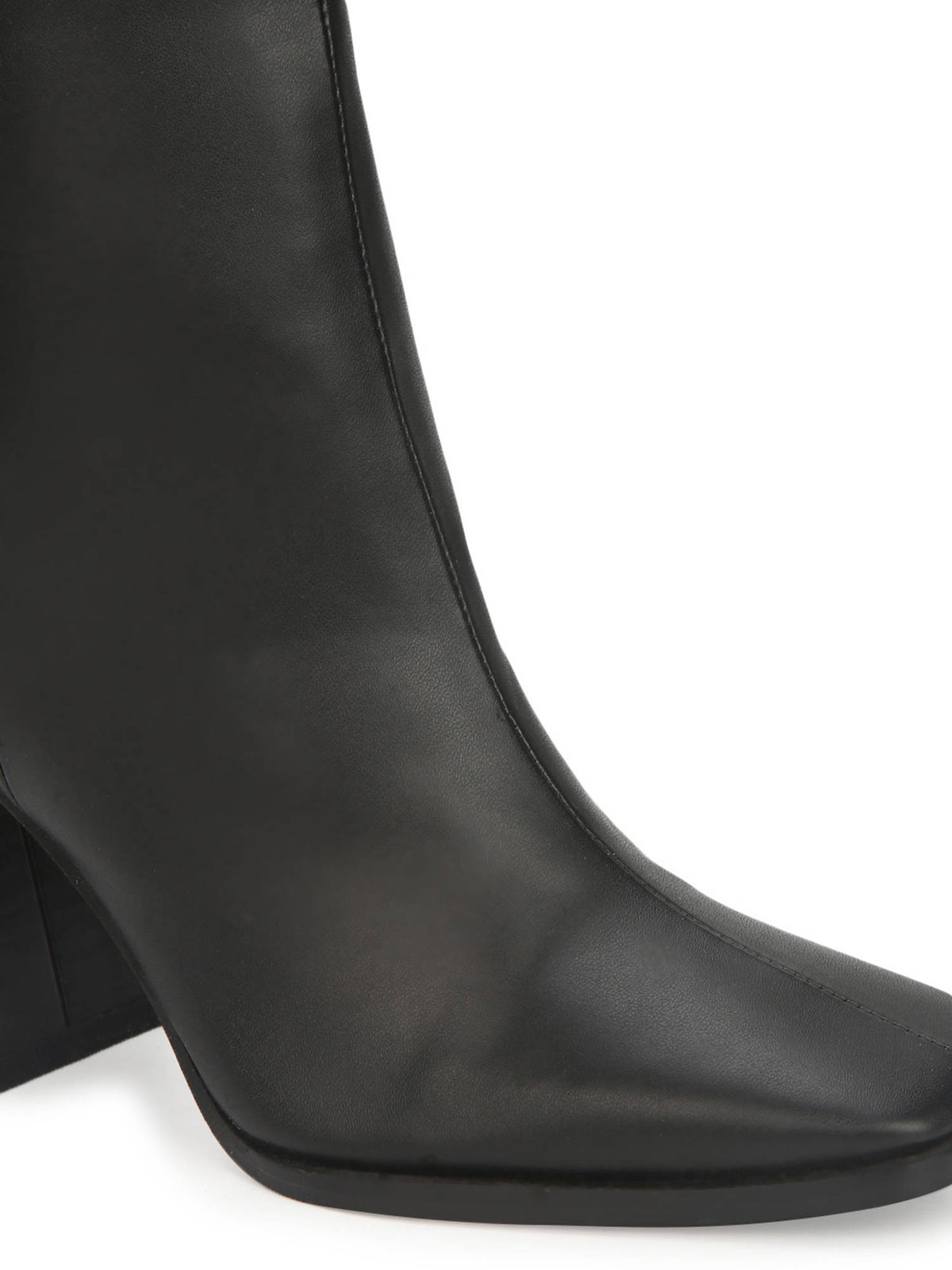 Black PU Side Zip Block Ankle Boots | BT61 - view 5