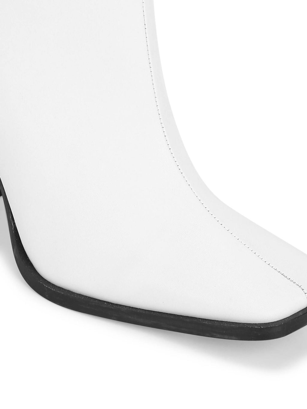 Black PU Side Zip Block Ankle Boots | BT61 - view 10