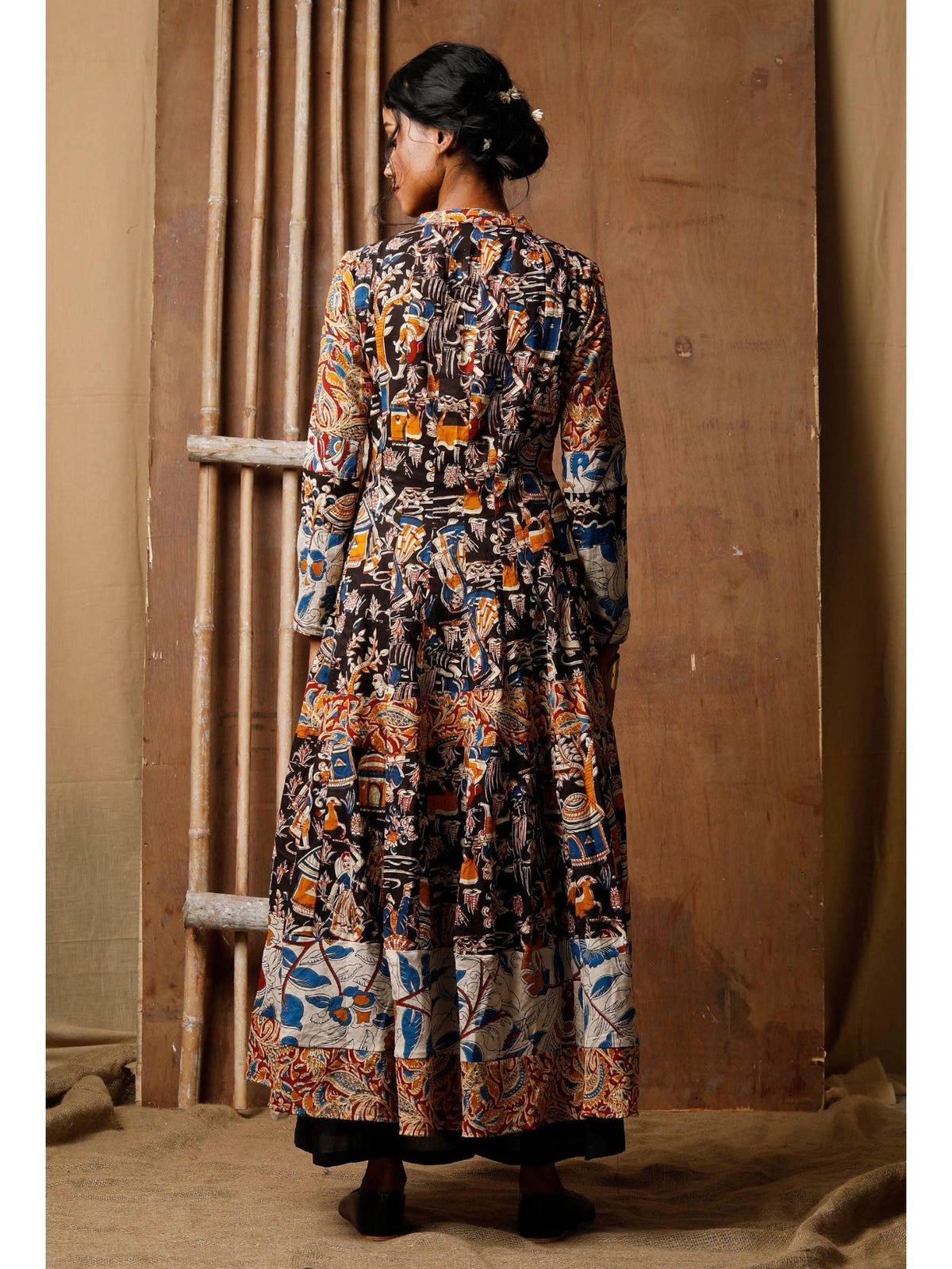 Multicolor Three Print Kalamkari Cotton Kurta | KDG - view 4