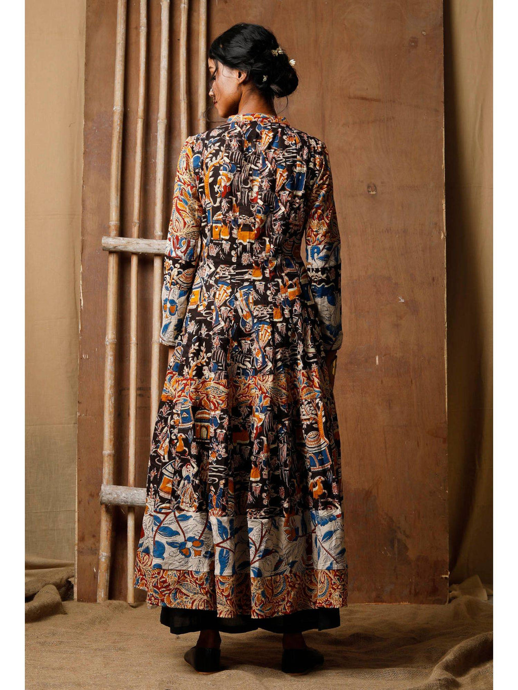 Multicolor Three Print Kalamkari Cotton Kurta | FY93 - view 4