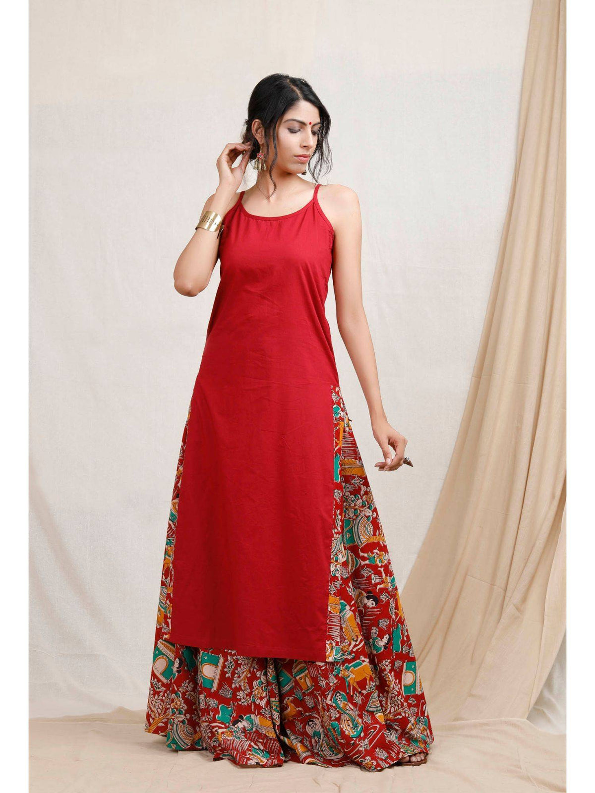 Red Cotton Kurta | KDG - view 2