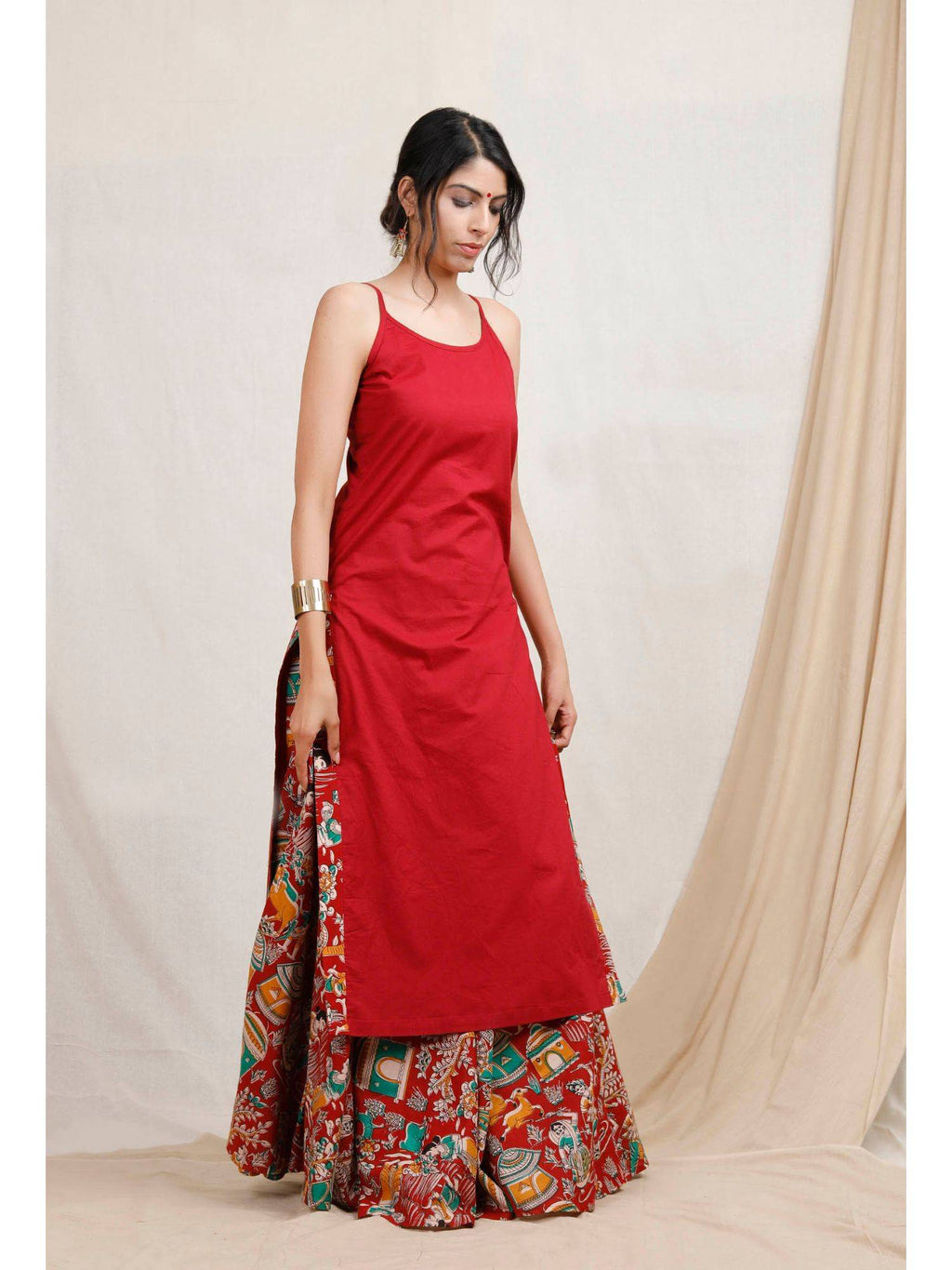 Red Cotton Kurta | KDG - view 3